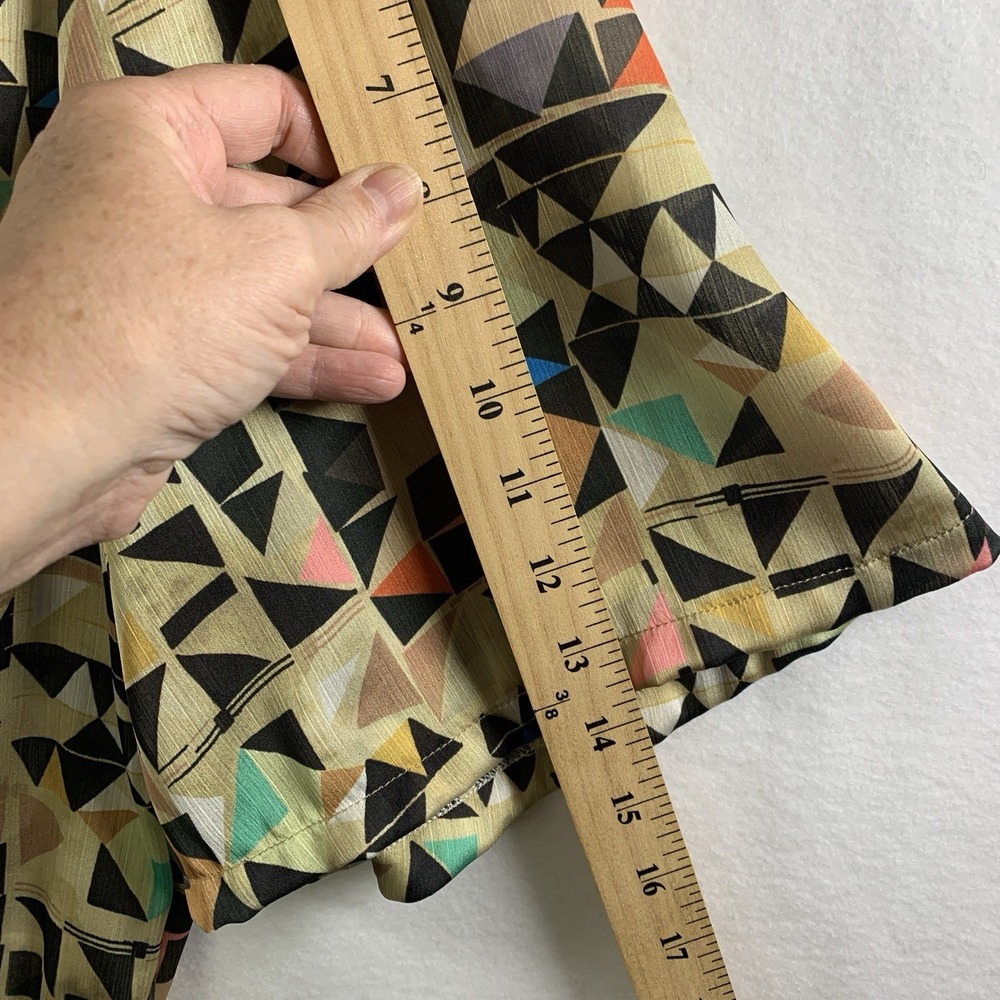 Cap Juluca x Aldomartins Womens Geometric Crepe Top Sz Semi Sheer‎ Boho Artsy - Picture 7 of 14